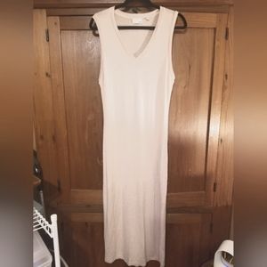 Aritzia Wilfred Free Maxi Dress Tank Tee Large Sleeveless Bodycon Neutral Pink